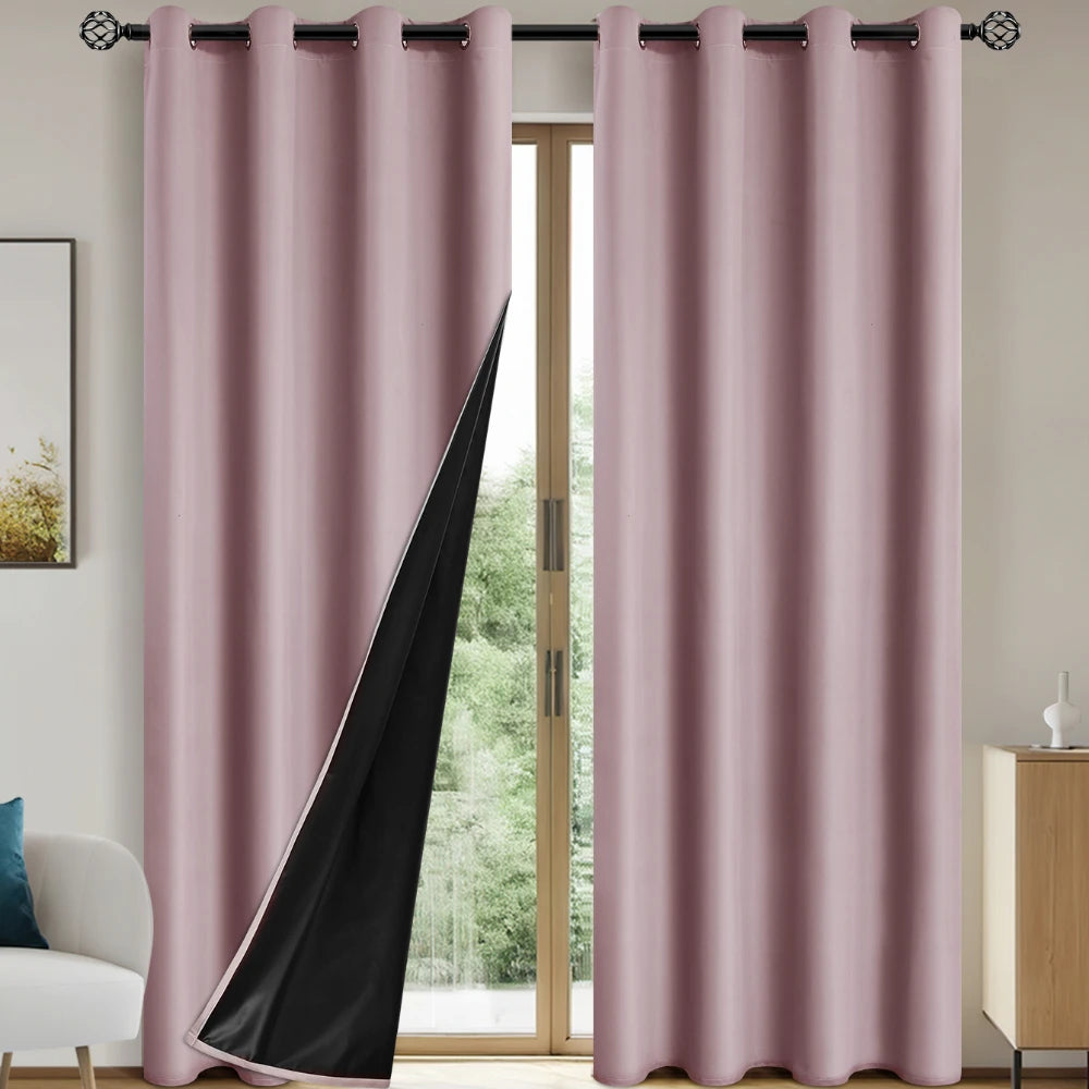 Privacy Drapes for Bedroom, Living Room,100% Blackout Curtains with Grommets.