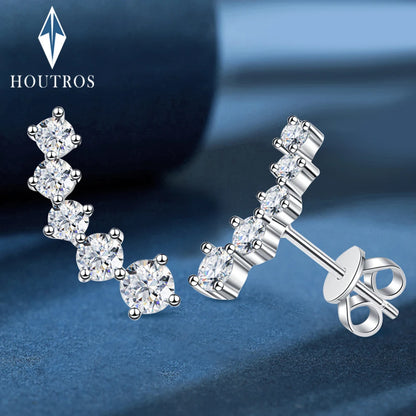 D-Color Moissanite Stud Earrings – 925 Sterling Silver, GRA Certified
