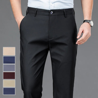 Men’s black stretch smart casual trousers