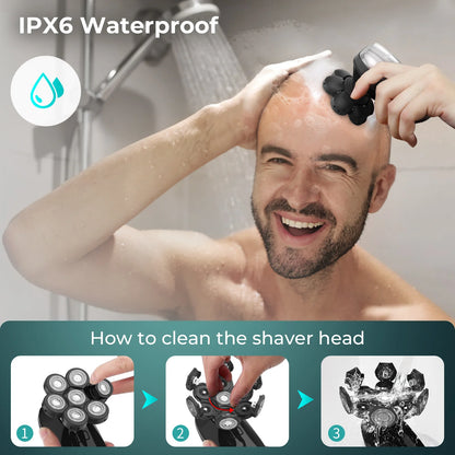 5-in-1 electric shaver with 7D floating head—smooth and easy