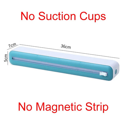 Foil and film storage box with built-in blade