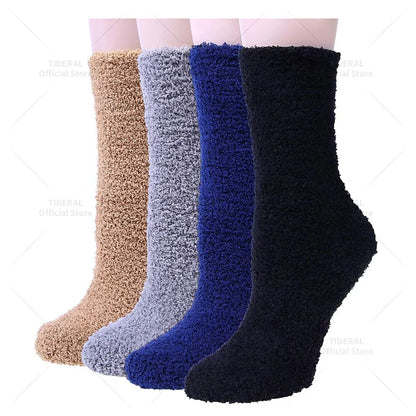 4 Pairs Women’s Fuzzy Socks – Warm, Thick & Soft