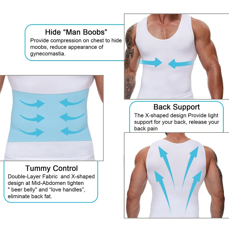 Men’s slim compression top for body shaping