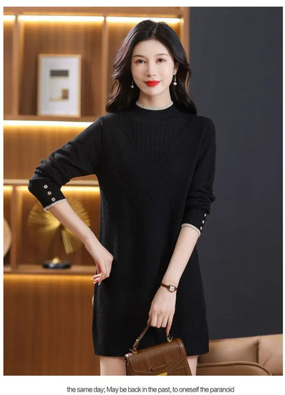 Women’s long-sleeve turtleneck knit sweater