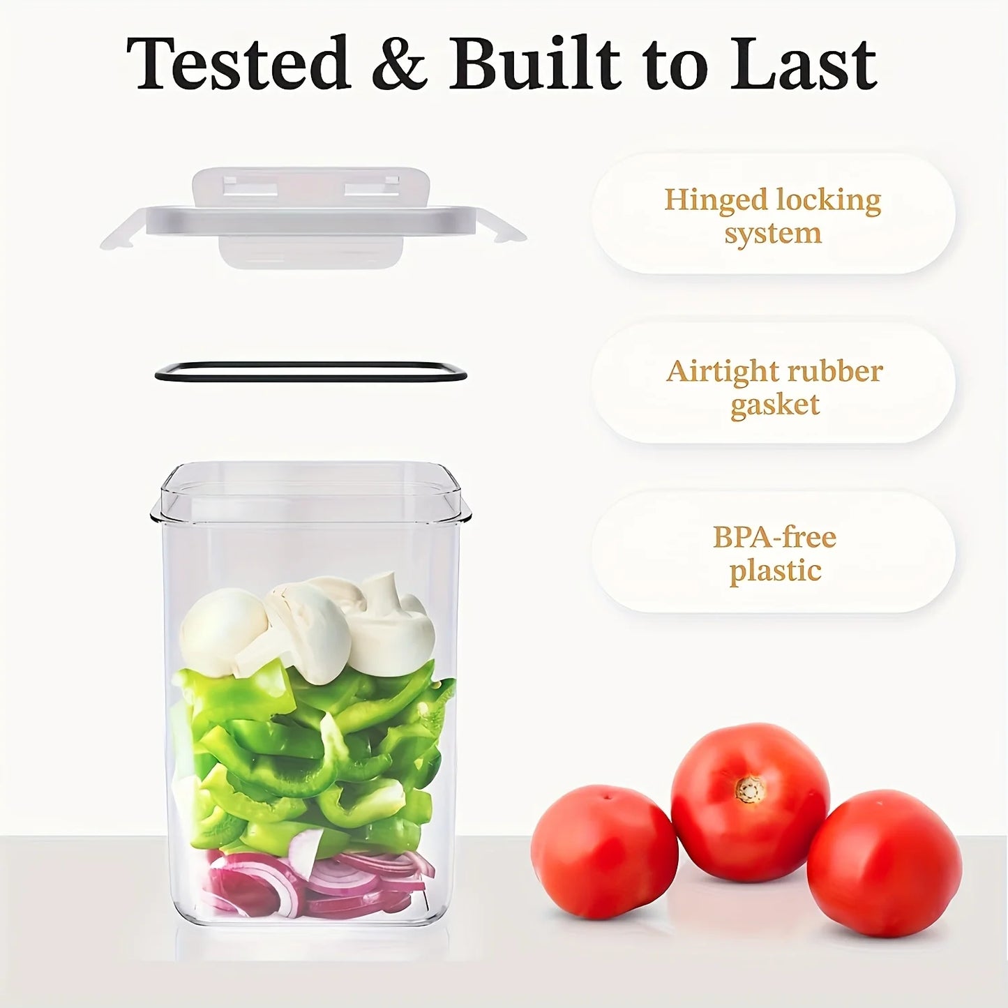 BPA-free sealed container for dry food storage