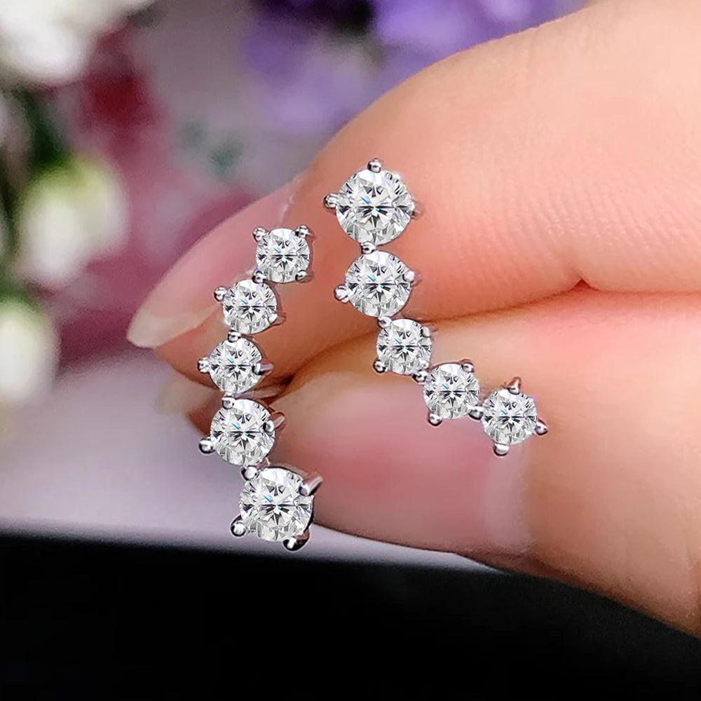 D-Color Moissanite Stud Earrings – 925 Sterling Silver, GRA Certified