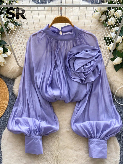 Elegant solid-color women’s blouse for everyday wear