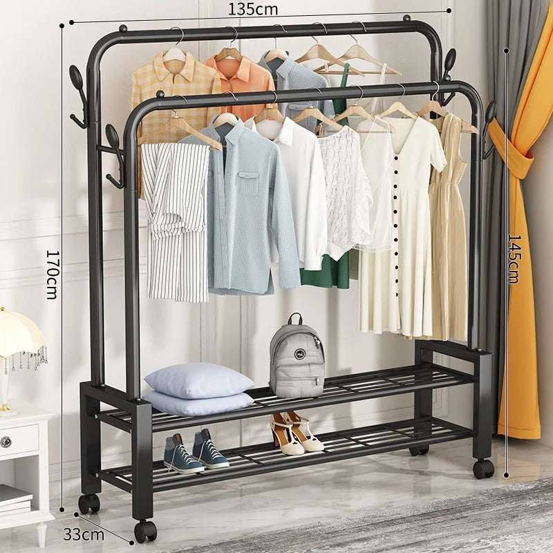 Freestanding clothes organizer for easy drying and hanging clothes