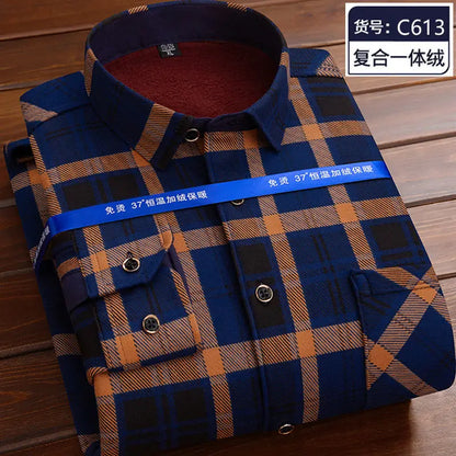 Men’s winter plaid shirt—soft, thick, and ideal for cold weather