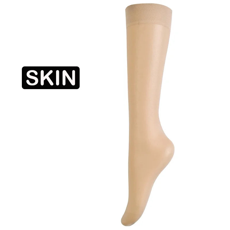 5 Pairs Women’s Ultra-Thin Stockings – Summer Mid-Calf Style