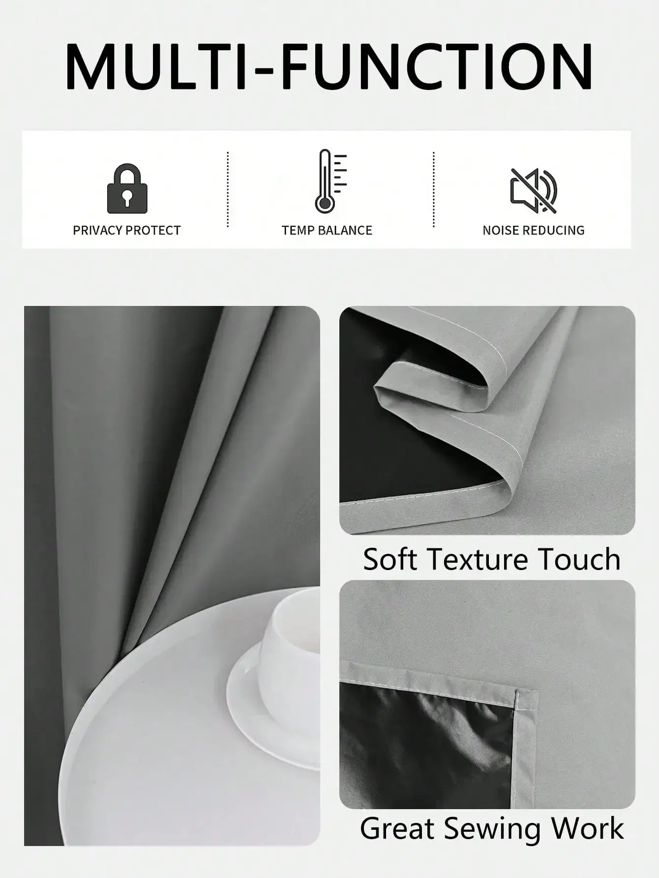Privacy Drapes for Bedroom, Living Room,100% Blackout Curtains with Grommets.