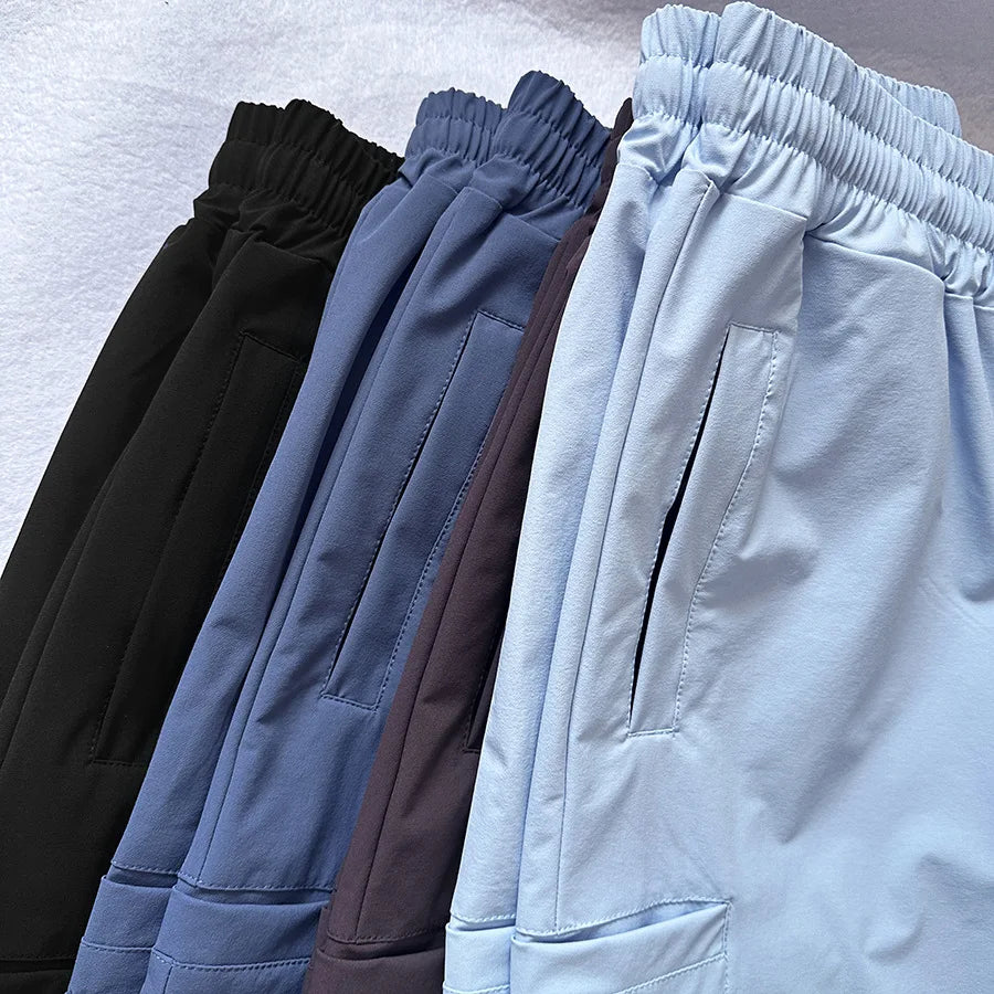 Trendy loose-fit drop-crotch casual trousers