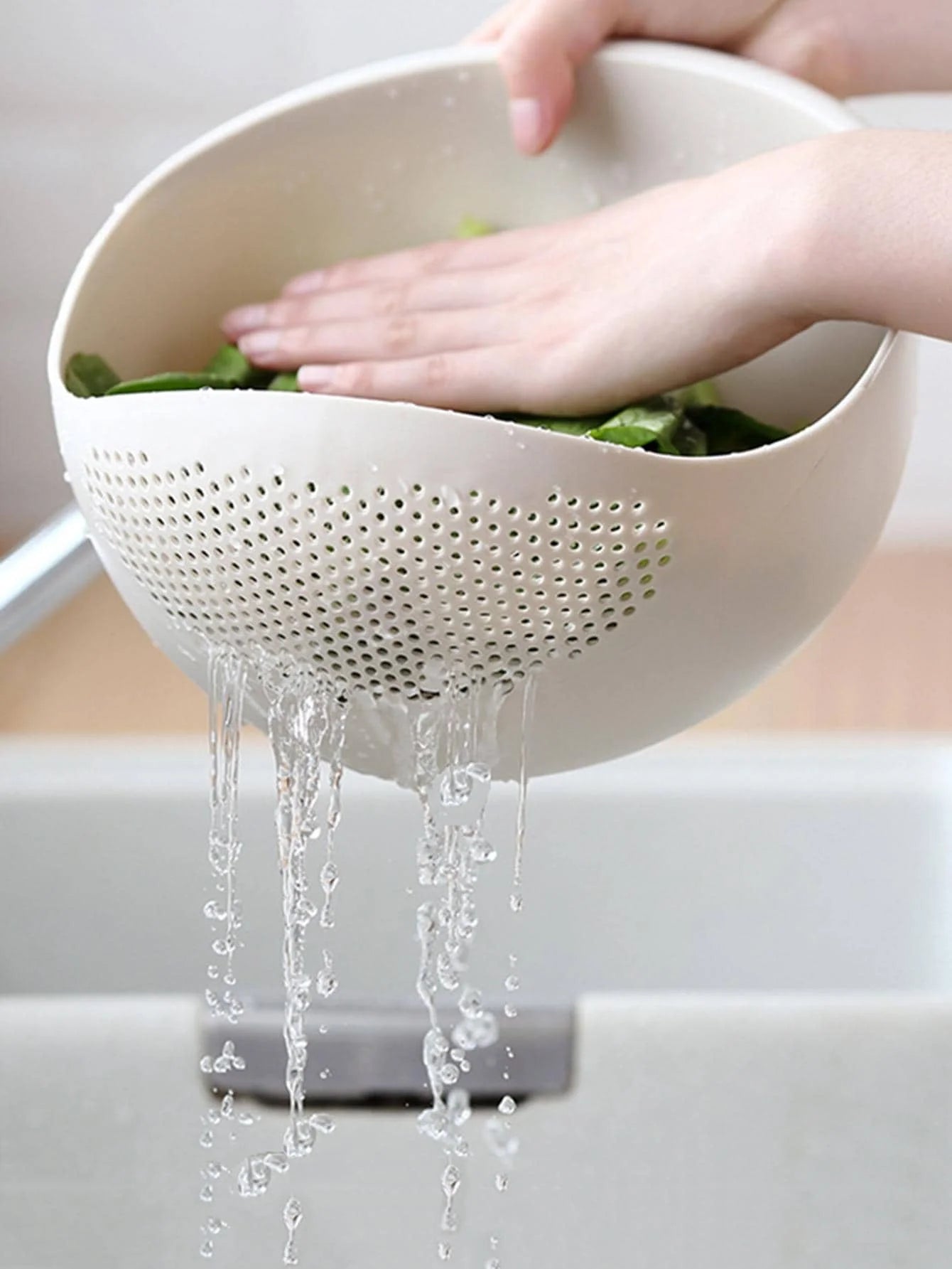 2-in-1 wash-and-drain kitchen organizer bowl