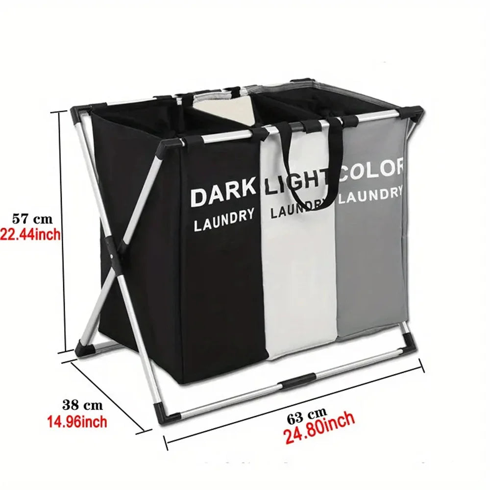 Multi-grid laundry hamper for neat and easy clothes sorting