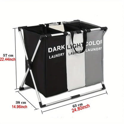 Multi-grid laundry hamper for neat and easy clothes sorting