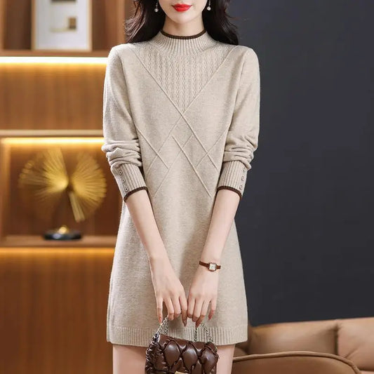 Women’s long-sleeve turtleneck knit sweater