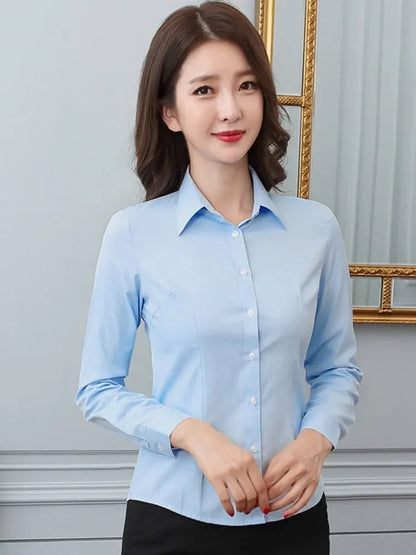 Plus Size White Shirt – Long Sleeve Professional Work Top