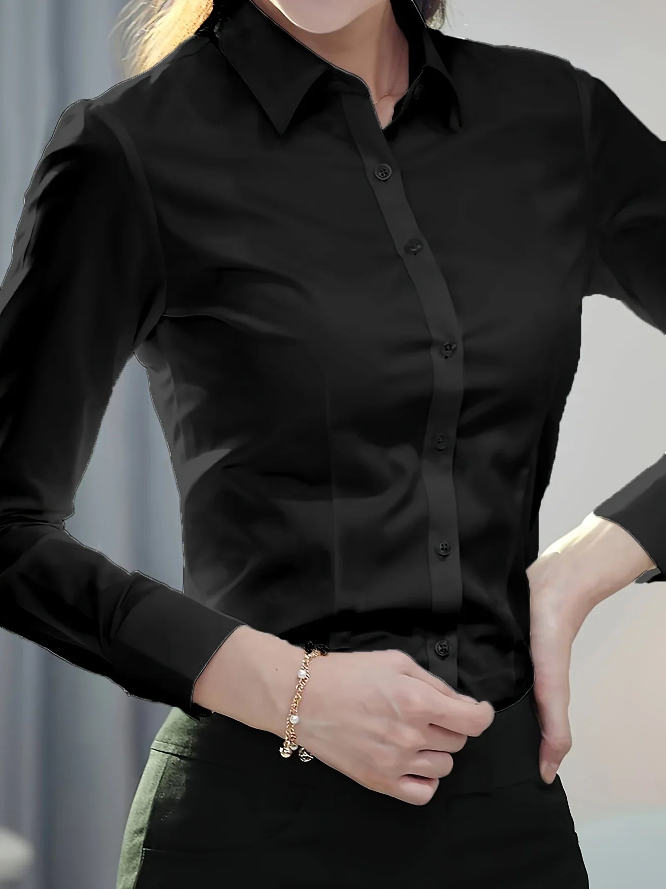 Elegant Office Shirt – Women’s Slim Fit Dress Top