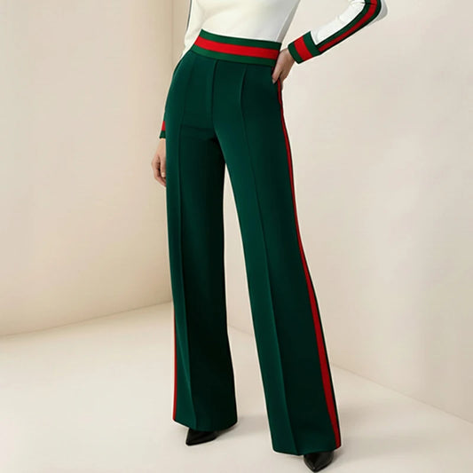 Stylish contrast-color casual/formal pants