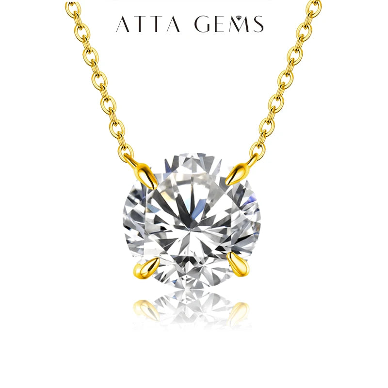 Women’s Moissanite Diamond Necklace – Silver Chain