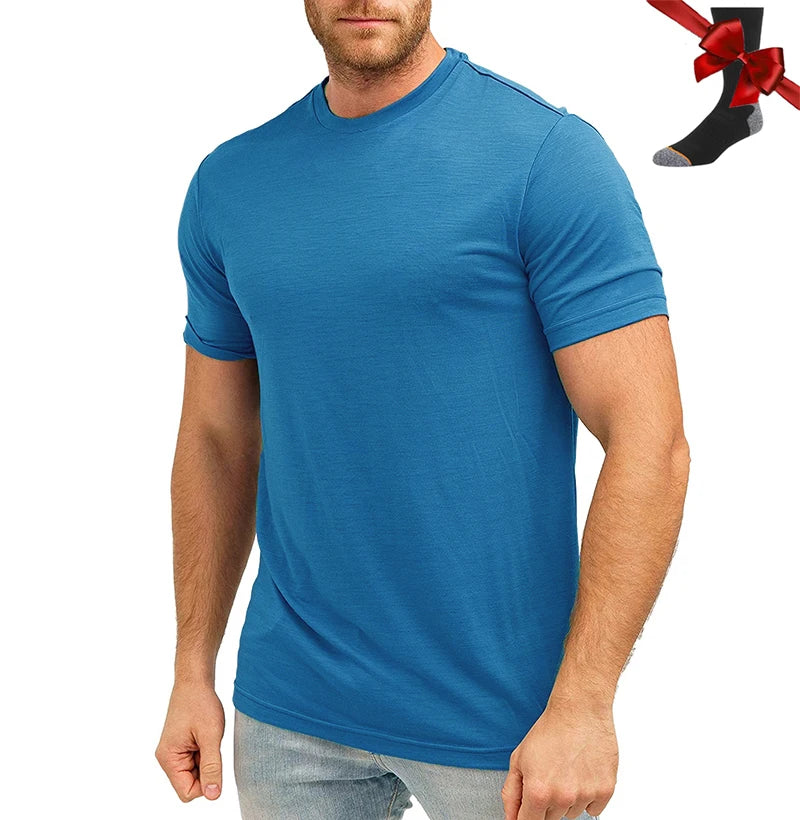 Men’s 100% superfine merino wool base-layer T-shirt