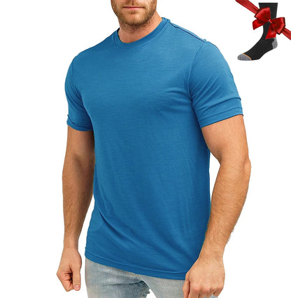Men’s 100% superfine merino wool base-layer T-shirt