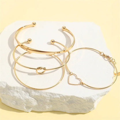 4PCS Stainless Steel Bracelets – Woven Twist Bangles