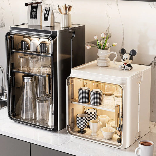 Transparent dustproof cup rack for mugs, tea cups, and coffee accessories