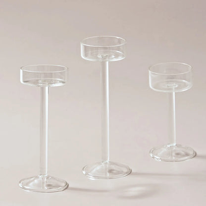 Elegant crystal candle set for table centerpieces and dinner settings.