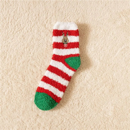 Cute Santa & Elk Socks – Thick Cozy Floor & Sleep Socks