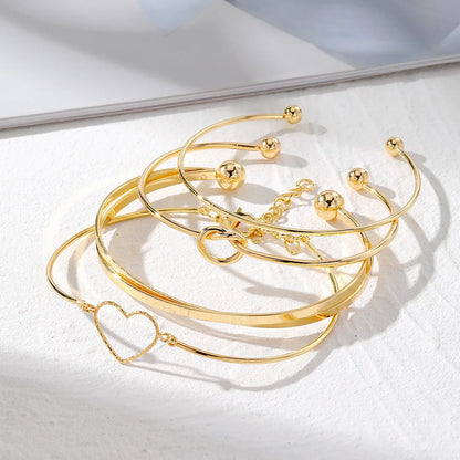 4PCS Stainless Steel Bracelets – Woven Twist Bangles