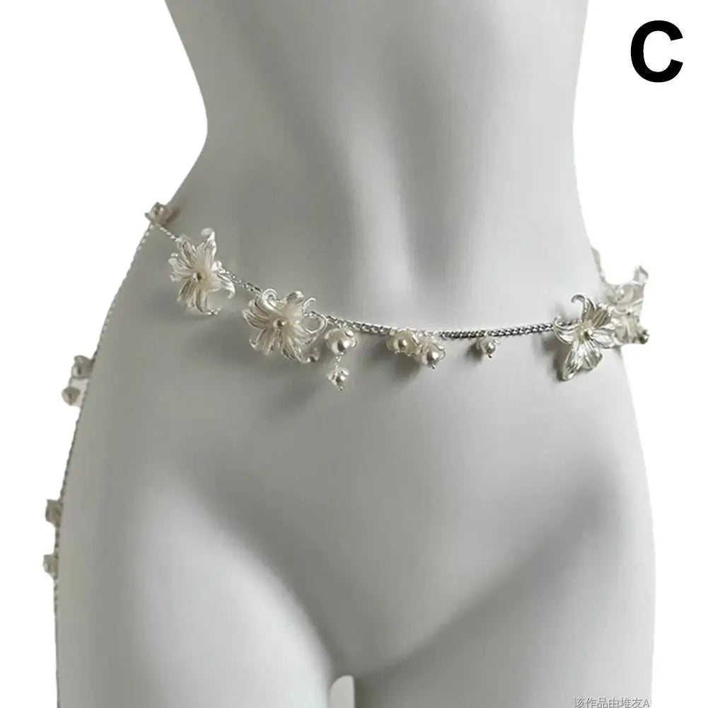 Y2K Pearl Waist Chain – Multilayer Body Jewelry for Women