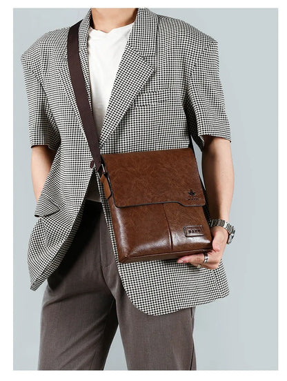 Durable premium leather side bag for men
