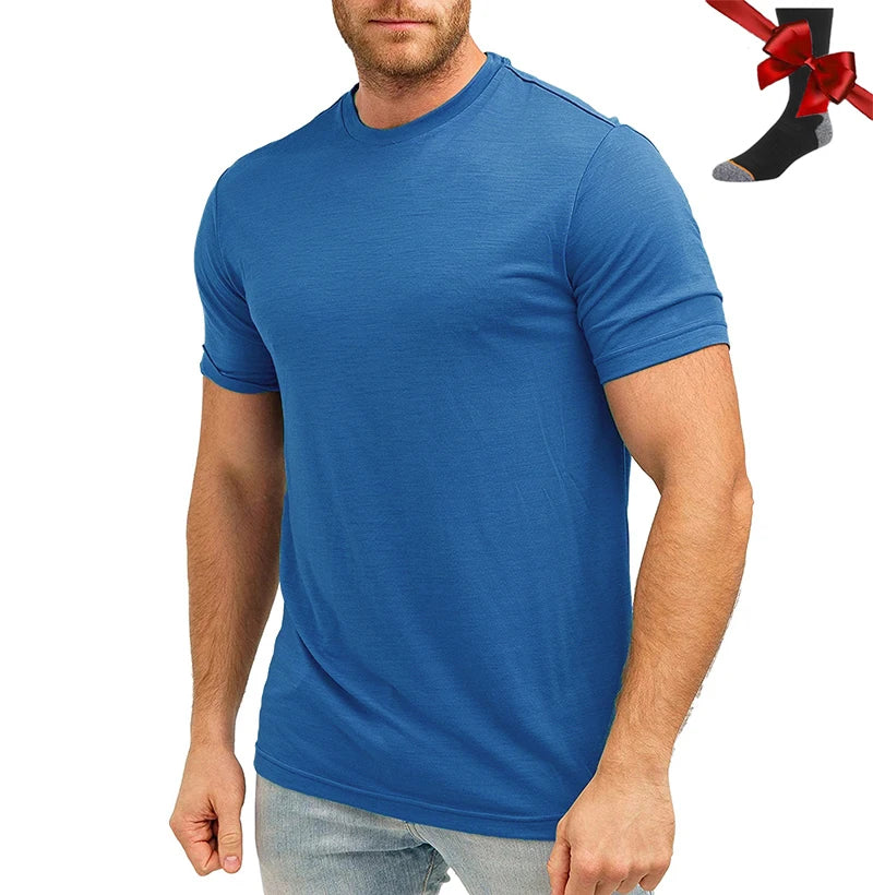 Men’s 100% superfine merino wool base-layer T-shirt
