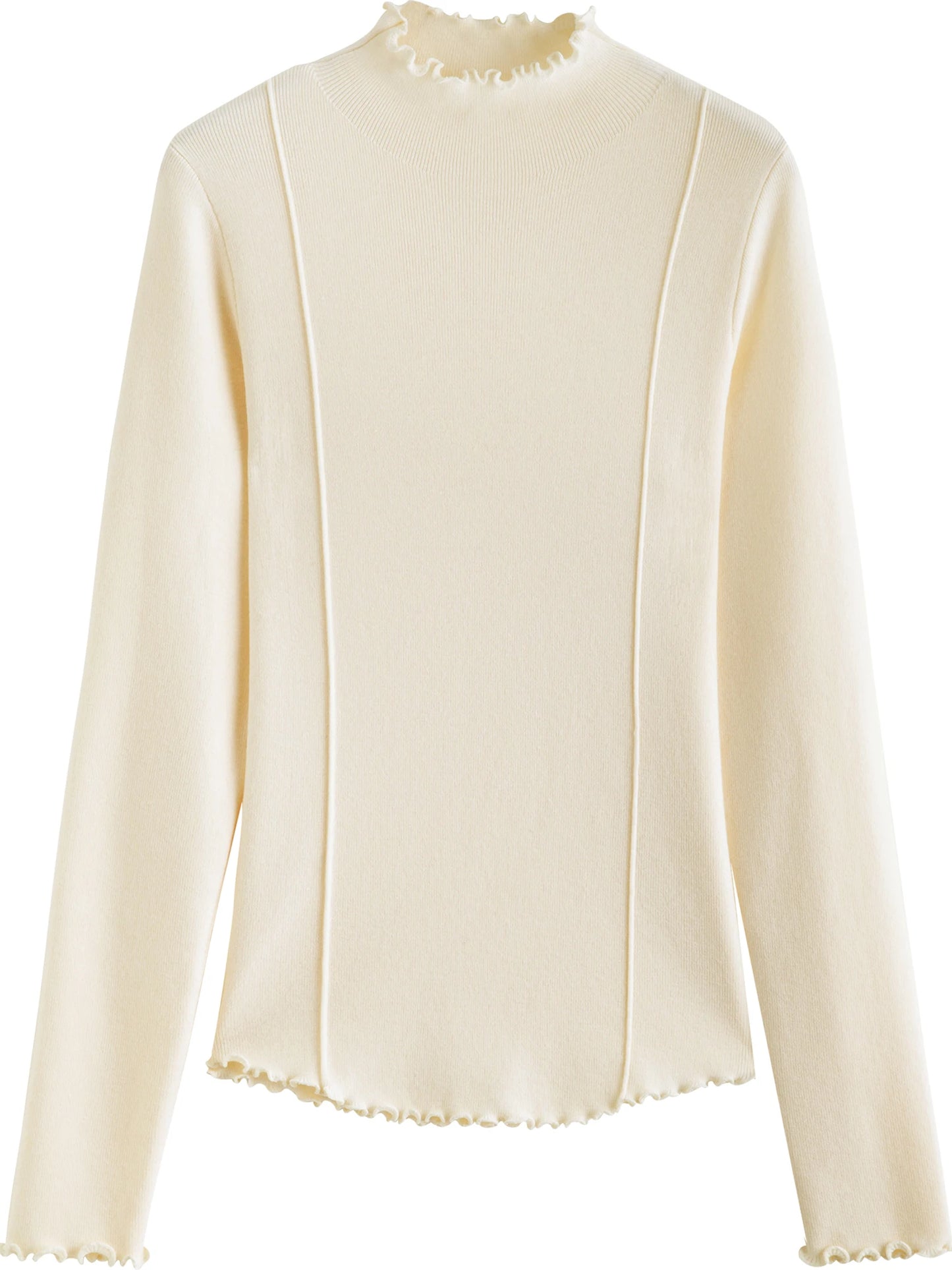 Women’s petite half-high collar embroidered knit sweater