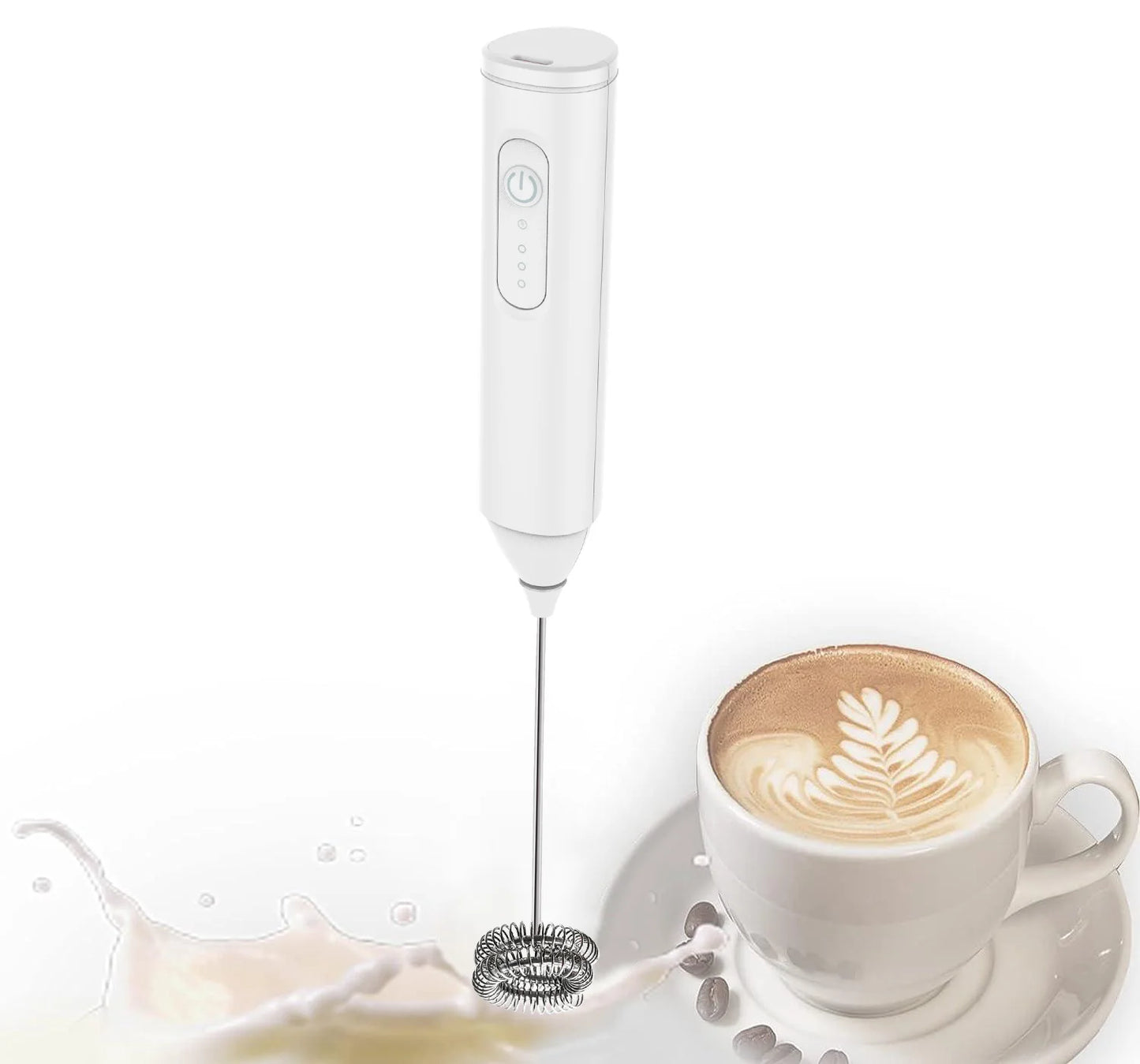 Portable milk frother and eggbeater with rechargeable design