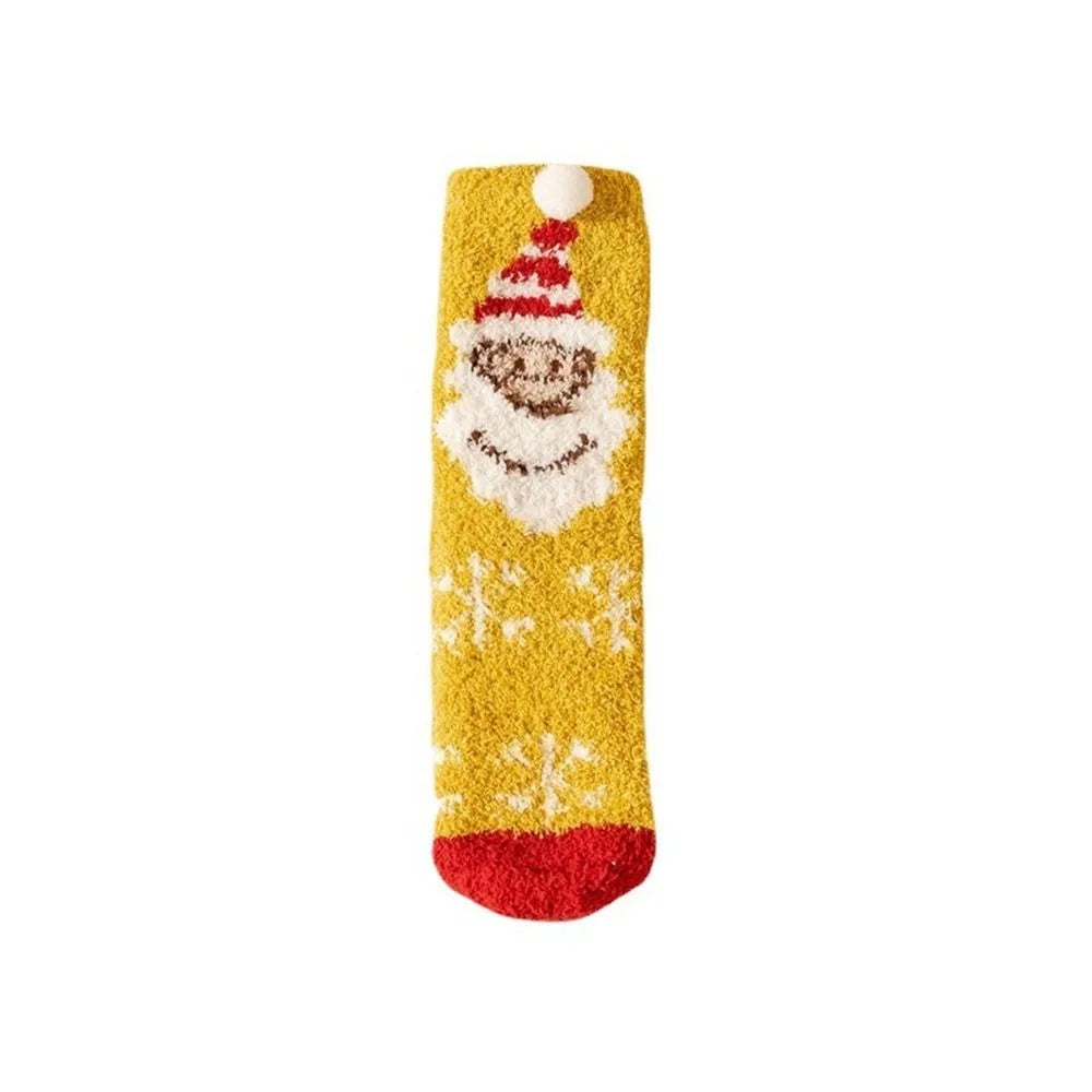 Cute Santa & Elk Socks – Thick Cozy Floor & Sleep Socks