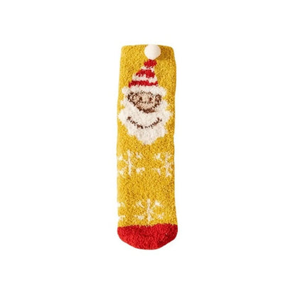 Cute Santa & Elk Socks – Thick Cozy Floor & Sleep Socks