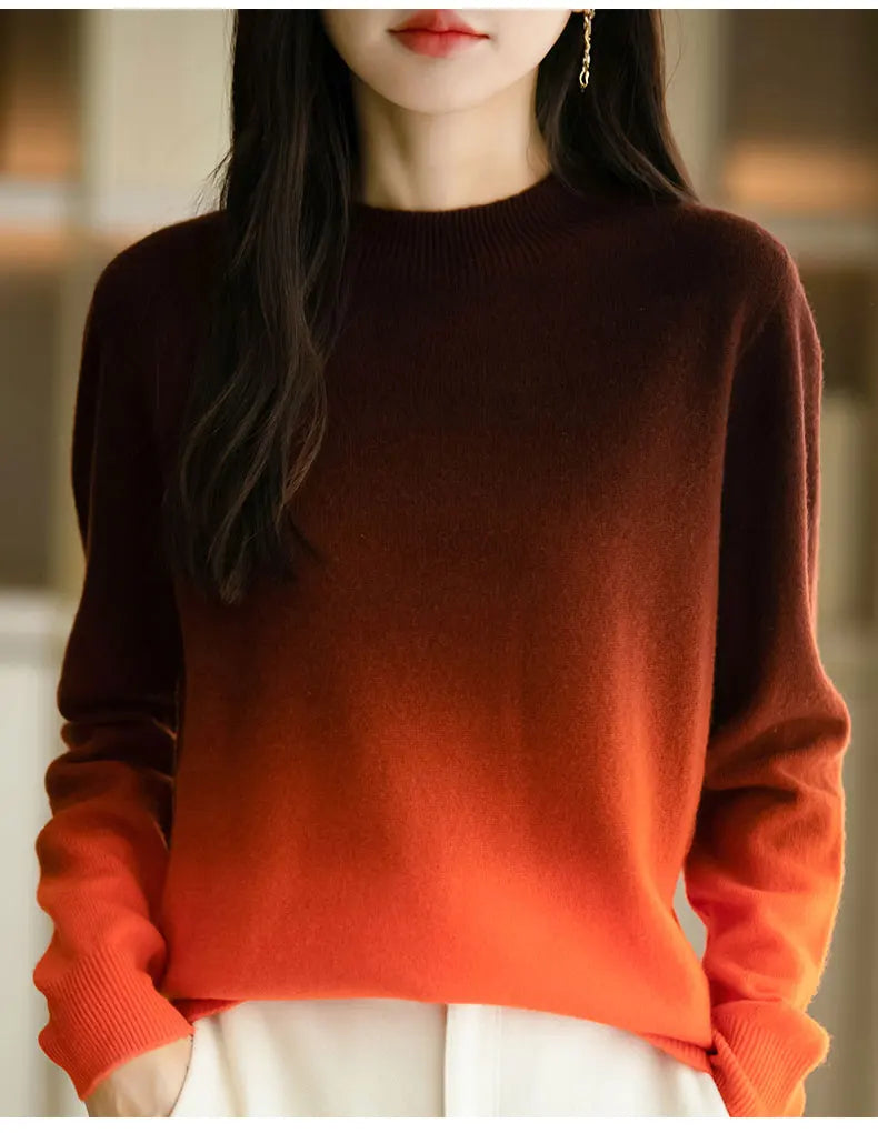 Women’s thick fine wool gradient sweater