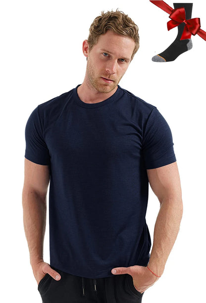 Men’s 100% superfine merino wool base-layer T-shirt