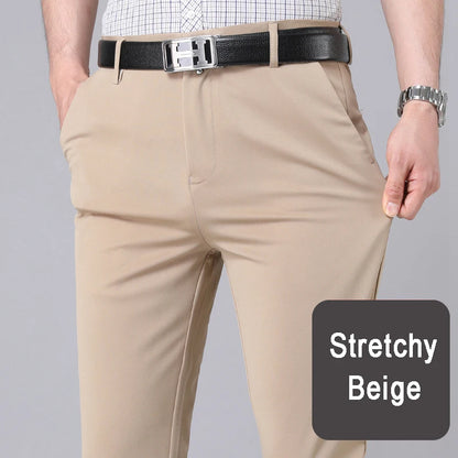 Men’s black stretch smart casual trousers