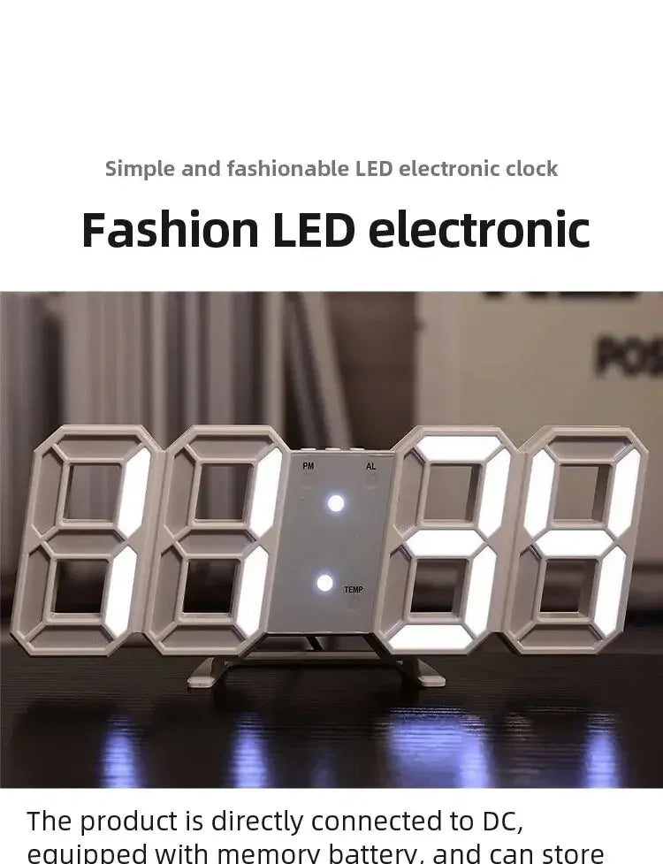 Creative LED clock with clear, glowing numbers for any room