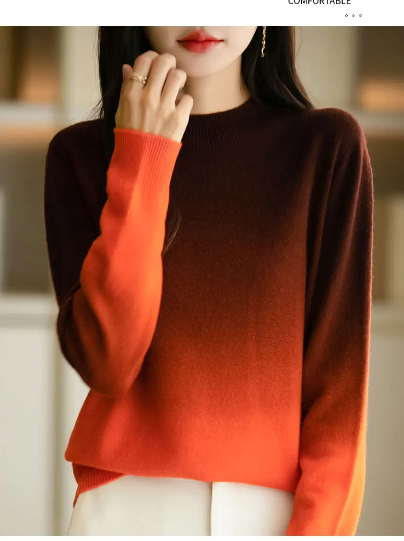 Women’s thick fine wool gradient sweater