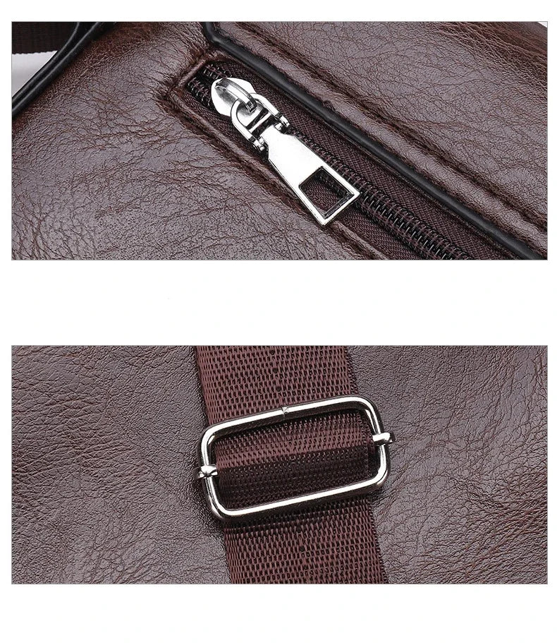 Durable premium leather side bag for men
