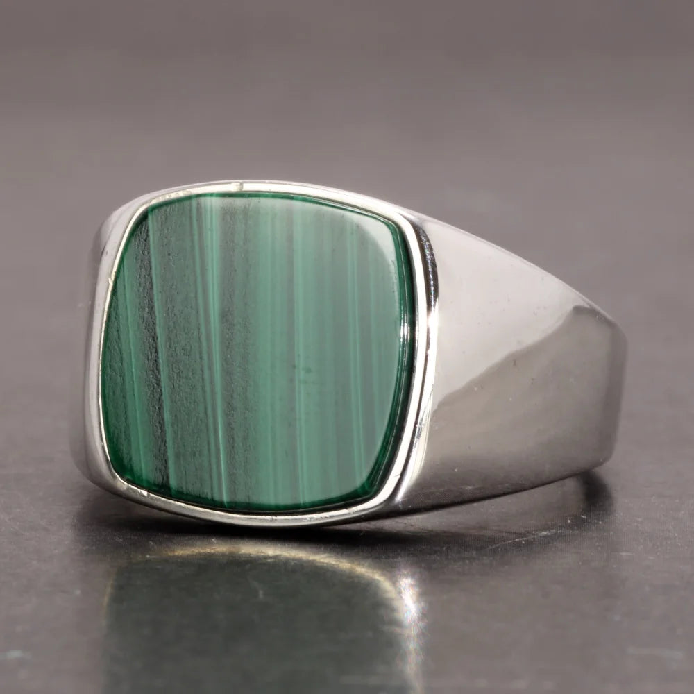 925 sterling silver men’s ring with premium natural stone