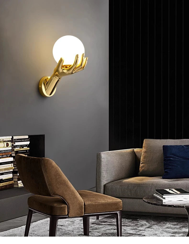 Creative resin and glass bedside wall light for stylish décor