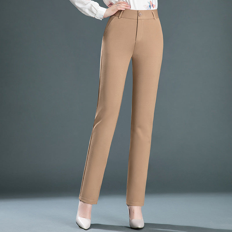 Women’s high-waist stretch casual trousers