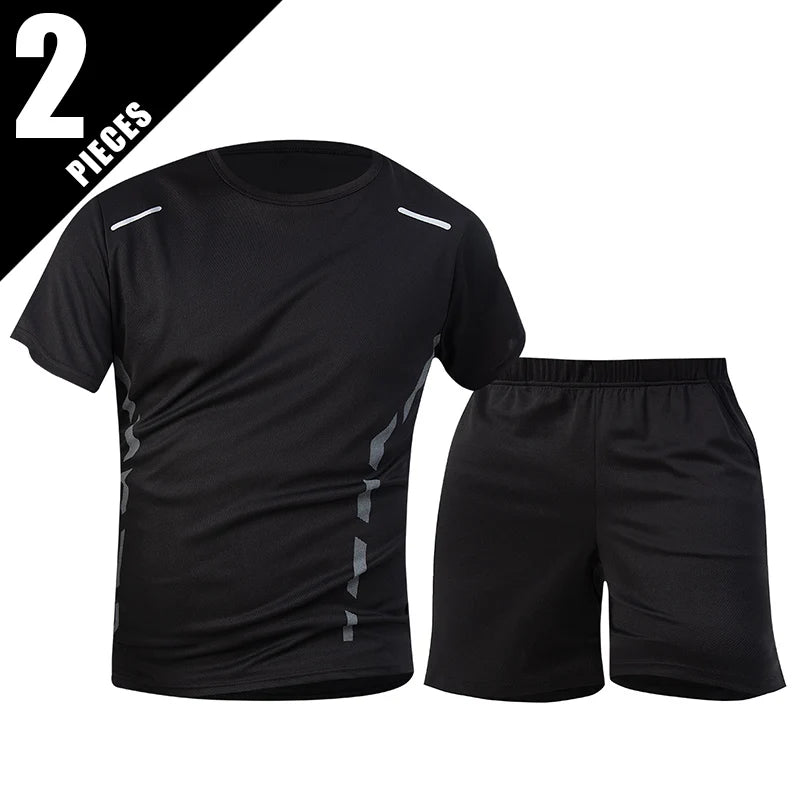 Men’s 2-piece summer sports suit, quick-dry