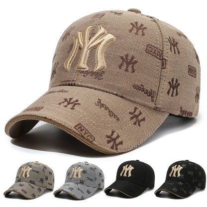 Unisex summer/autumn baseball cap with letter embroidery