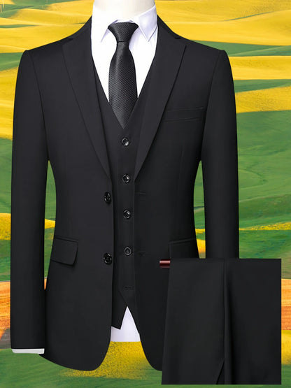 Elegant groomsmen suit jacket, vest & pants
